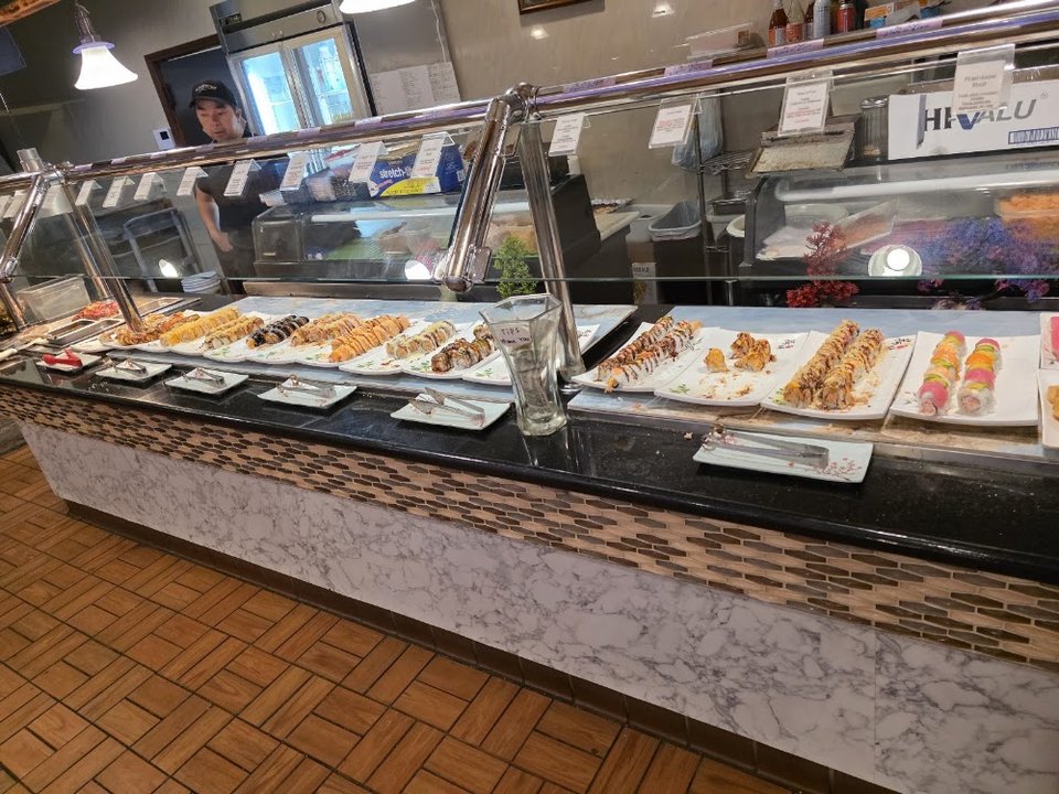 Menu board with seafood combo options.