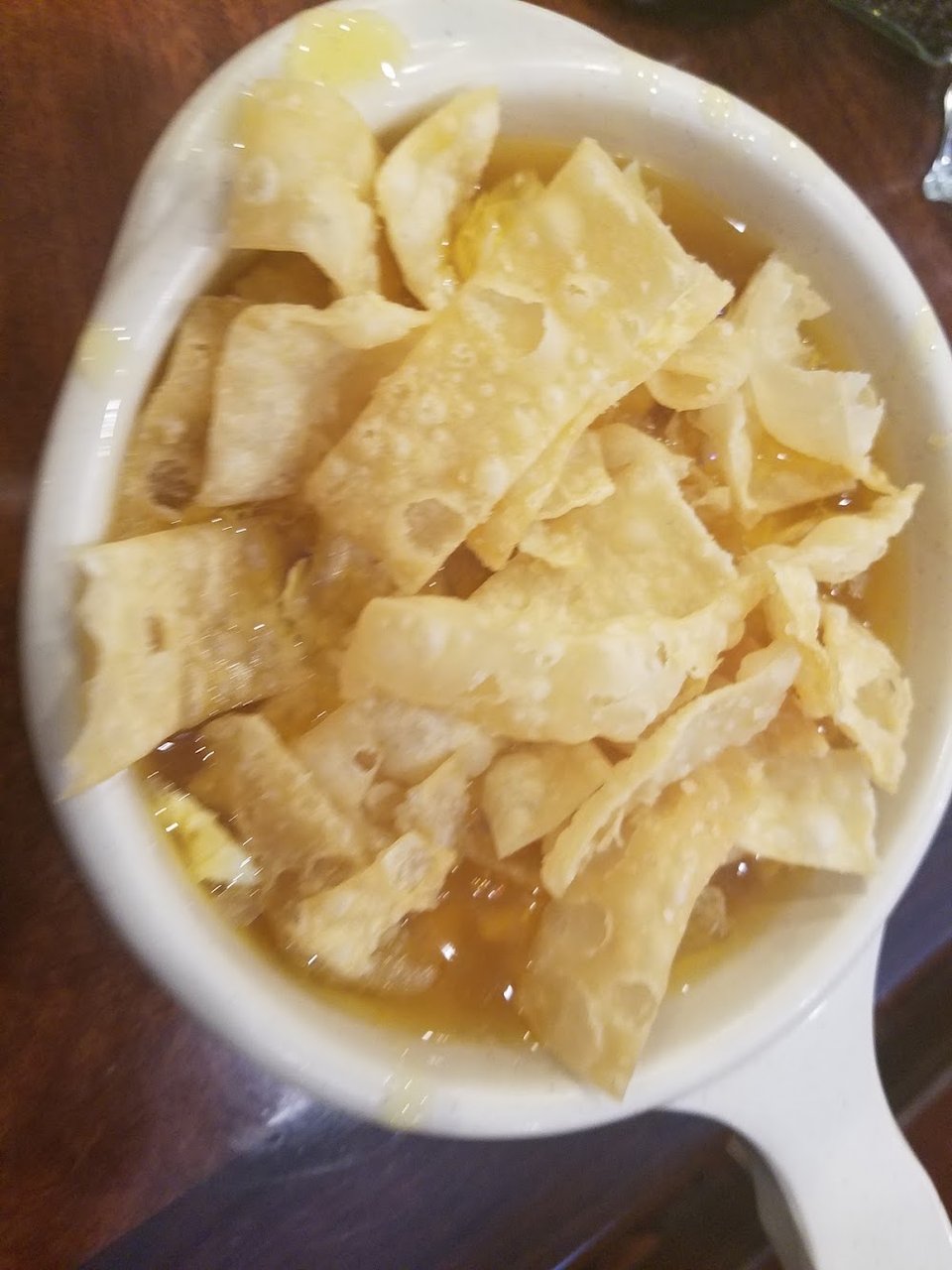 Printed menu with seafood, chicken, and noodles.